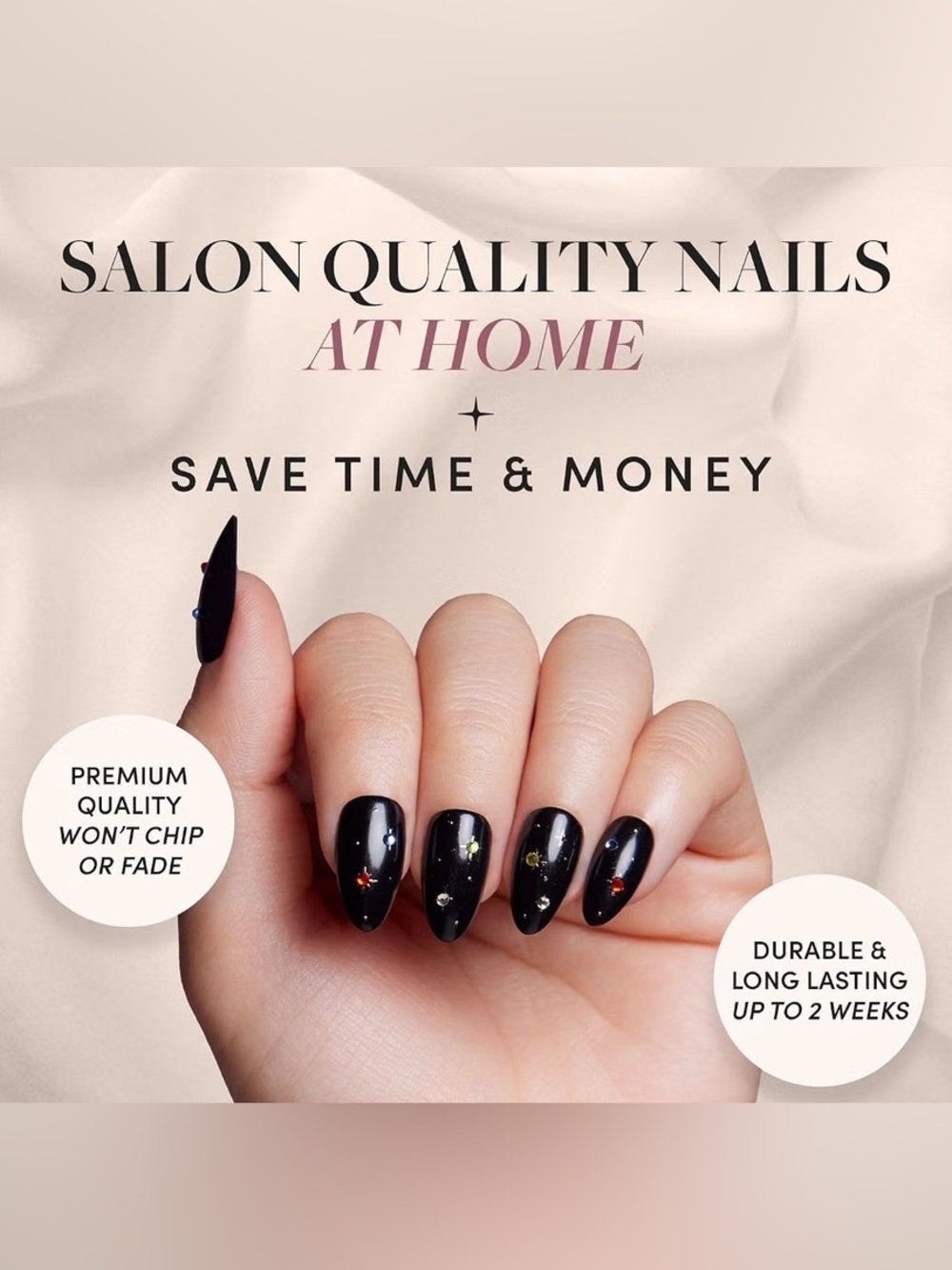 Glamnetic Short Almond Press-On Nails WINTER COMET nib - Picture 2 of 11